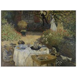 Glasbild ARTLAND "Im Garten Claude Monets in Argenteuil" Bilder Gr. B/H: 80 cm x 60 cm, Glasbild Garten Querformat, 1 St., grün Glasbilder