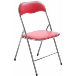 Klappstuhl aus Innen- oder Außenstahl mit Sitz und zurück in ppcp -gepolsterten Kleider - Crimson - Crimson