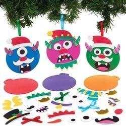 Baumschmuck Bastelsets "Monster" aus Moosgummi (8 Stück) Bastelaktivitäten zu Weihnachten