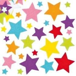 Filzaufkleber "Sterne" (144 Stück) Bastelbedarf Verzierung & Dekorationen
