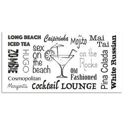 Küchenrückwand ARTLAND "Cocktail Lounge" Spritzschutzwände Gr. B/H: 100 cm x 50 cm, schwarz Küchendekoration