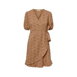 Kleid mit Lochstickerei - Terrakotta - Gr.: 34