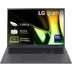 LG Gram 17" 17Z90S-G.AD7CG Ultralight Notebook (43,18 cm/17 Zoll, Intel Core Ultra 7 155H, ARC, 2000 GB SSD), grau