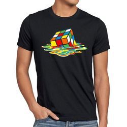 style3 Print-Shirt Herren T-Shirt Sheldon Zauberwürfel melting cube cooper rätsel big bang 80er tv