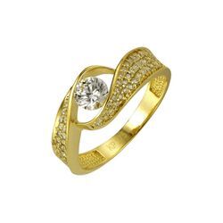 CELESTA Fingerring 375 Gold mit Zirkonia weiß, gelb