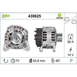 Valeo Lichtmaschine 90 A mit integriertem Regler (439625) für Renault Modus /