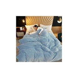Eting - Decken und Überwürfe, karierte Decke, weiche und bequeme dicke Decke, kann als Bettlaken, Babydecke verwendet werden (blau und weiß, 120 x