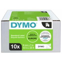 DYMO D 1 Schriftband 9 mm x 7 m schwarz auf weiß, 10er Vorteilspack