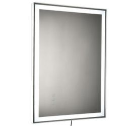 Badezimmerspiegel LED-Spiegel Nebelfreier Wandspiegel Touch-Schalter 3 Farben Alu 70 x 50 x 3 cm
