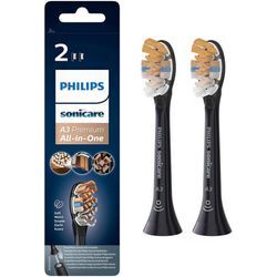 Philips Sonicare Aufsteckbürsten A3 Premium All-in-One, aufsteckbar, BrushSync-fähig, Standardgröße, schwarz