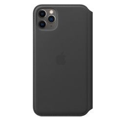 Apple-Folio Hülle iPhone 11 Pro Max - Leder Schwarz