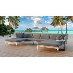 MALEDIVEN Gartenlounge Sunbrella Outdoor Gartengarnitur Sofa Couch - Grau