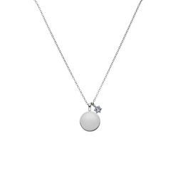 Birthstone March Necklace Silver