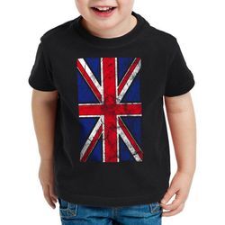 style3 Print-Shirt Kinder T-Shirt Union Jack Flag Vintage Flagge England Great Britain GB London UK