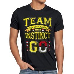 style3 Print-Shirt Herren T-Shirt Team Gelb Instinct Intuition poke go catch blitz ball spiel arena