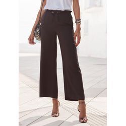 LASCANA Paperbag-Hose mit weitem Bein und Taschen, Wide-Leg, Stoffhose, casual, elegant, schwarz