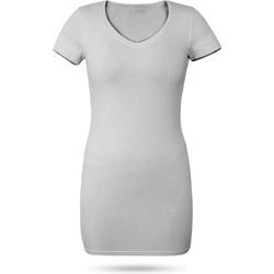 normani Kurzarmshirt Figurbetontes T-Shirt mit V-Ausschnitt Siena Damen Basic kurzarm Shirt