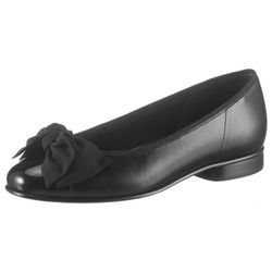 Ballerina GABOR Gr. 35, schwarz Damen Schuhe Ballerinas Flats, Kitten Heel, Festliche mit aufwendiger Schleife