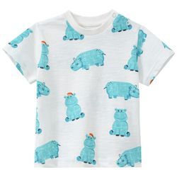Baby T-Shirt mit Nilpferd-Allover