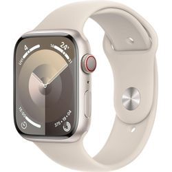 Smartwatch APPLE "Watch Series 9 GPS + Cellular 45mm Aluminium M/L" Smartwatches beige (polarstern) Fitness-Tracker Sport Band Bestseller