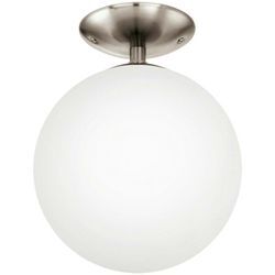 Rondo - 1 Light Semi Flush Globe Deckenleuchte Satin Nickel, E27 - Eglo