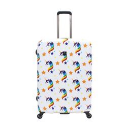 Koffer SAXOLINE "Unicorn" Gr. B/H/T: 51.00 cm x 76.00 cm x 28.00 cm, bunt (weiß, mehrfarbig) Koffer Trolleys mit praktischem Zahlenschloss