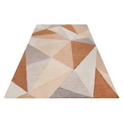 Teppich WECON HOME "Next Time 2.0" Teppiche Gr. B/L: 160 cm x 230 cm, 8 mm, 1 St., braun (rost braun) Esszimmerteppiche modern, handgefertigt, geometrisches Design für Wohn-, Schlafzimmer