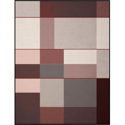 Wohndecke BIEDERLACK "Grid" Wohndecken Gr. B/L: 220 cm x 240 cm, schwarz (schwarz, grau, rose) Baumwolldecken Karo mit eleganter Farbkombination