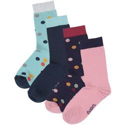 ewers - Socken PUNKTE/UNI 4er-Pack in tinte/wildrose, Gr.27-30