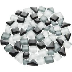 Softglas-Mosaik, grau-mix, polygonal, 10 - 20 mm, 200 g