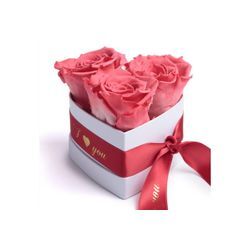 Kunstblume Rosenbox Herz 3 konservierte Infinity Rosen in Box I Love You Rose
