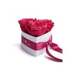 Kunstblume Rosenbox Herz 3 konservierte Infinity Rosen in Box I Love You Rose