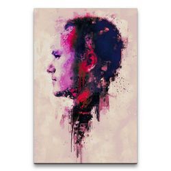 Sinus Art Leinwandbild Heath Ledger Porträt Abstrakt Kunst Schauspieler Legende rote Farbe 60x90cm Leinwandbild