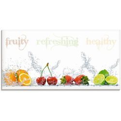 Artland Glasbild Fruchtig erfrischend gesund Fruchtmix, Lebensmittel (1 St), in verschiedenen Größen, bunt