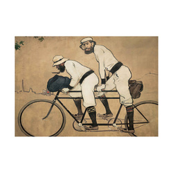 Ramon Casas Pere Romeu Tandem Fahrrad gerahmt Kunstdruck 12x16 Zoll